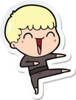 sticker of a cartoon happy man png