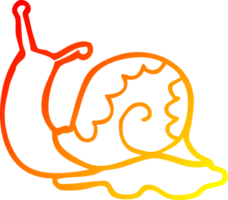 warm gradient line drawing of a cartoon snail png