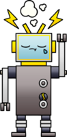 gradiente sombreado desenho animado do uma chorando robô png