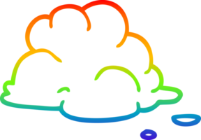 rainbow gradient line drawing of a cartoon fluffy white clouds png