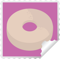 quadratischer Aufkleberstempel mit Donut-Grafik png