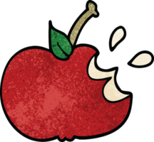 cartoon doodle juicy bitten apple png