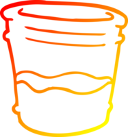 warm gradient line drawing of a cartoon glass of drink png