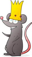 Hand gezeichnet Karikatur Ratte König png