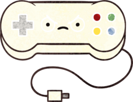 retro illustration style cartoon of a game controller png