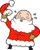 cartoon santa claus waving his hat png