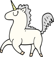 unicorno di doodle del fumetto png