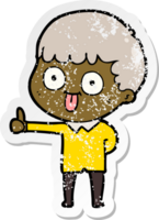 distressed sticker of a cartoon man staring png