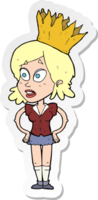 sticker of a cartoon person wearing crown png