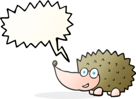 hand drawn speech bubble cartoon hedgehog png