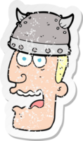 adesivo retrô angustiado de um desenho animado gritando homem guerreiro png