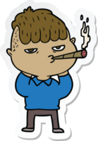 sticker of a cartoon man smoking png