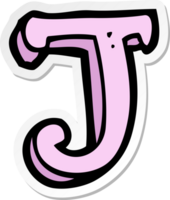 sticker of a cartoon letter J png