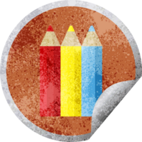 Couleur des crayons graphique illustration circulaire autocollant png