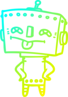 cold gradient line drawing of a cartoon robot png