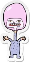 sticker of a cartoon space alien png