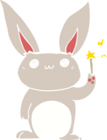 lapin de dessin animé mignon style plat couleur png