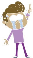 hombre llorando de dibujos animados de estilo de color plano tratando de hacer una pregunta png