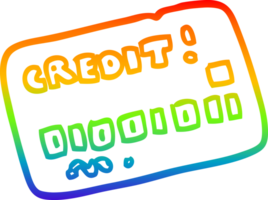 rainbow gradient line drawing of a cartoon credit card png