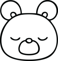 line drawing quirky cartoon bear png