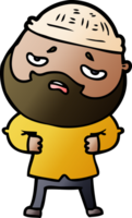 cartoon worried man with beard png