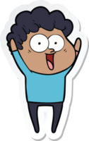 sticker of a cartoon happy man png