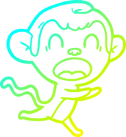 frio gradiente linha desenhando do uma gritando desenho animado macaco png