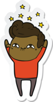 sticker of a cartoon excited man png