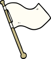 cartoon doodle white flag waving png