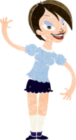 cartoon girl waving png