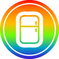 cuisine réfrigérateur circulaire icône avec arc en ciel pente terminer png