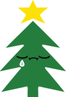 piatto colore retrò cartone animato di un' Natale albero png