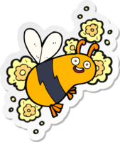 pegatina de una abeja de dibujos animados png