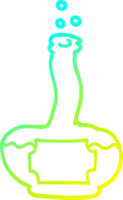 cold gradient line drawing of a cartoon potion png