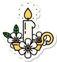 sticker of tattoo in traditional style of a candle holder png