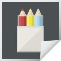 pack of coloring pencils graphic   illustration square sticker png