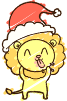 dessin à la craie de lion de noël png