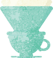 ilustração de cor lisa de uma xícara de café com filtro png