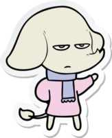 sticker of a annoyed cartoon elephant png