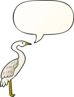 cartoon stork with speech bubble in smooth gradient style png