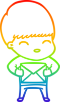 arco Iris gradiente linha desenhando do uma feliz desenho animado Garoto png