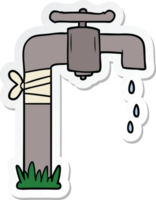 sticker of a cartoon old water tap png