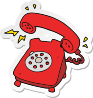 sticker of a cartoon ringing telephone png