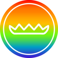 simple leaves circular icon with rainbow gradient finish png