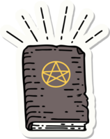 sticker of a tattoo style spellbook png