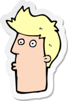 sticker van een cartoon verraste man png