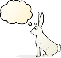 lapin de dessin animé avec bulle de pensée png