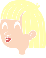 flat color illustration of female face png