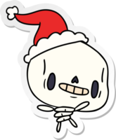 main tiré Noël autocollant dessin animé de kawaii squelette png