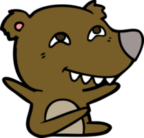 urso de desenho animado mostrando os dentes png